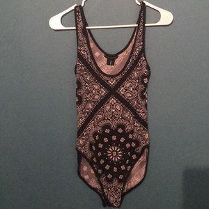 Black bandana print bodysuit